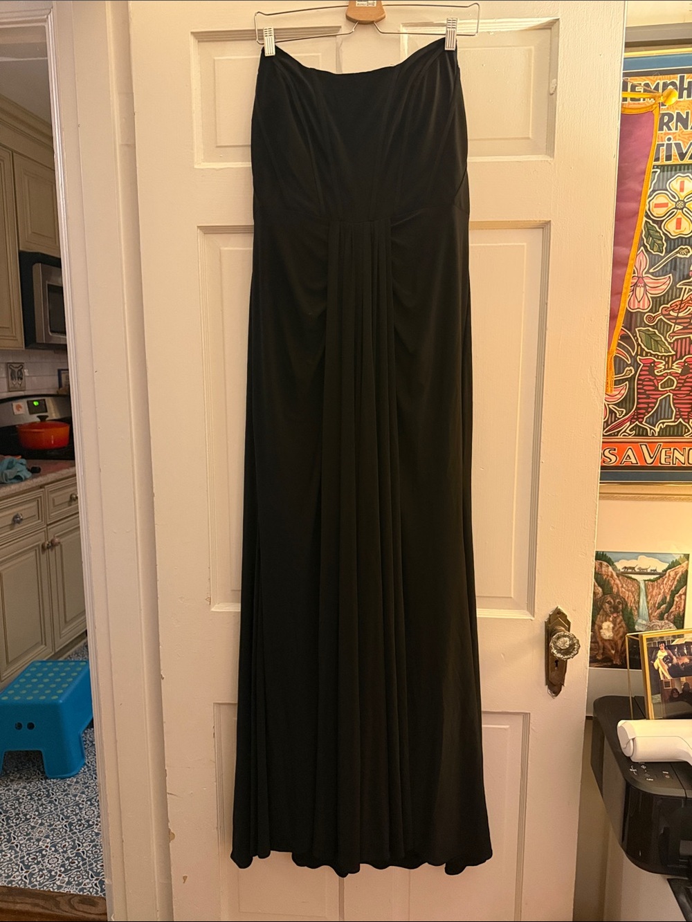 Mac Duggal Strapless Black Evening Dress - Elegant Draped Gown